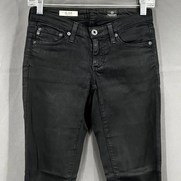 AG Adriano Golschmied Jeans Womens 24 Black The Stilt Cigarette Leg Denim 24x28 - Picture 5 of 10